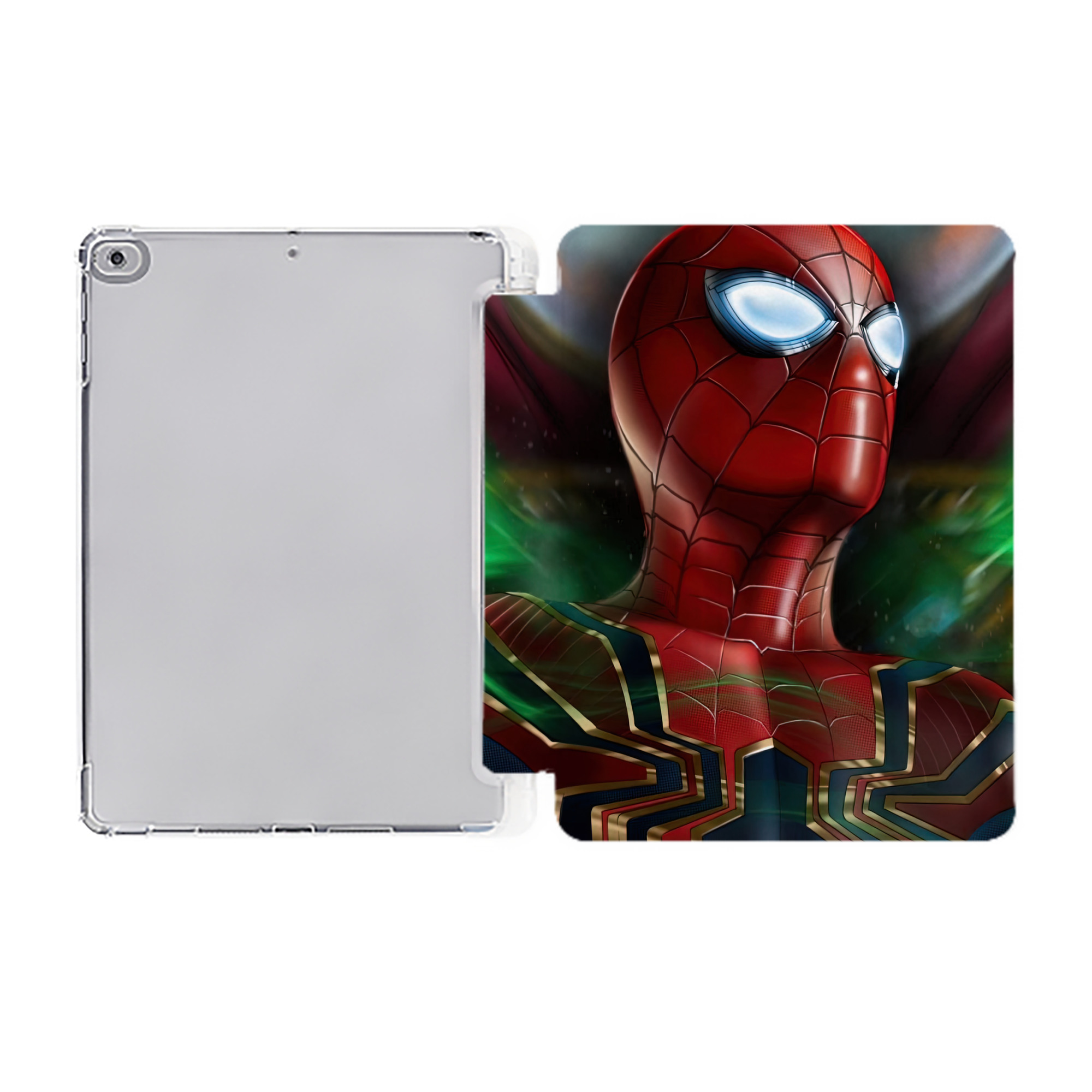 （画像用） Spider Man スパイダーマン IPad ケース ペン収納付き 三つ折りスタンド PUレザー×シリコン 対応機種9.5/10.5/10.9インチ